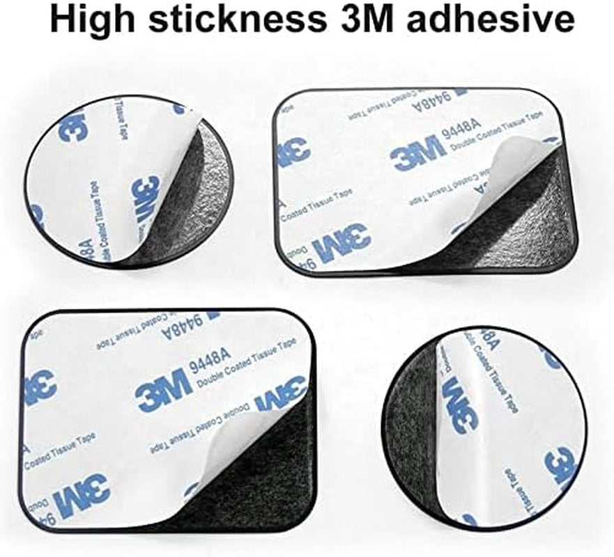 16-Pack Replacement Metal Discs for Magnetic Phone Holders, Wall and Air Vent Mounts – Includes 8 Black Round and 8 Rectangular Iron Plates with 3M Adhesive Backing