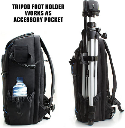 Professional Camera Backpack for DSLR/SLR/Mirrorless Cameras with Laptop Compartment, Rain Cover, and Tripod Holder