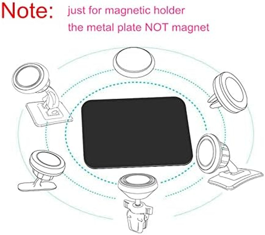16-Pack Replacement Metal Discs for Magnetic Phone Holders, Wall and Air Vent Mounts – Includes 8 Black Round and 8 Rectangular Iron Plates with 3M Adhesive Backing